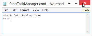 Close the batch file