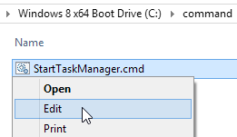right-click on StartTaskManager.cmd, choose Edit
