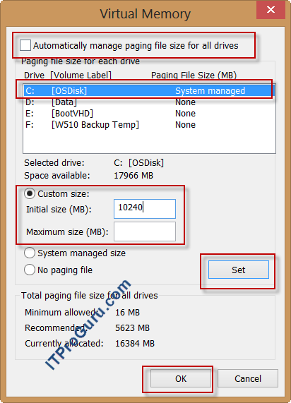 virtual memory milliseconds free