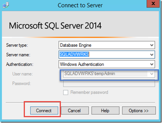 sql server management studio 17 setup user password