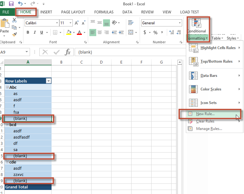 how to format pivot tables in excel 2013